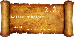 Kalita Nikolett névjegykártya