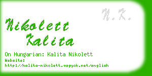 nikolett kalita business card